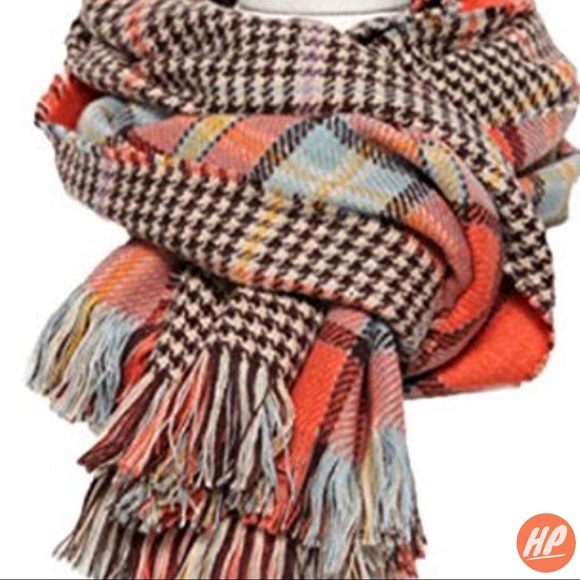 Accessories - Unisex Winter Tassel Plaid Long Scarf Shawl Wrap